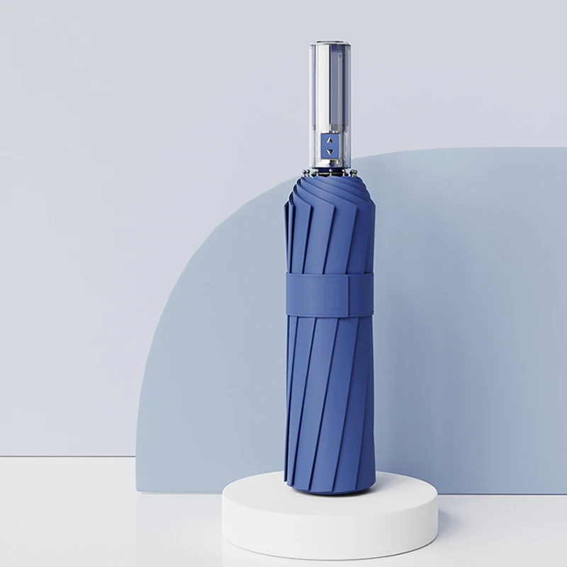 24k Fully Automatic Reinforced Lady Foldable Umbrella Large Windproof Sunshade 3 Folding Umbrella