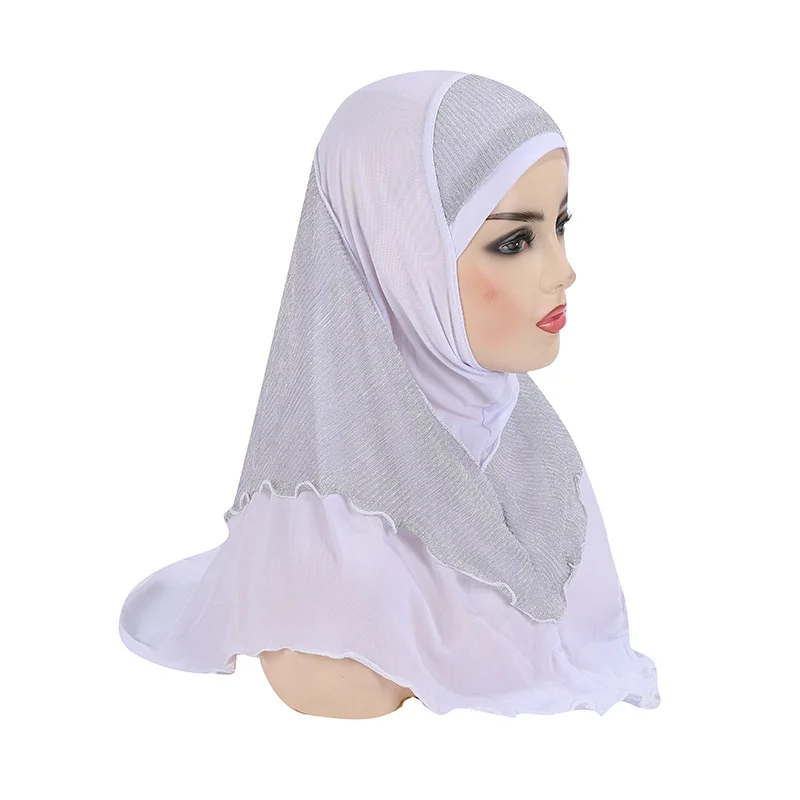 Wholesale Double Loop Hijabs Jersey Lazy Women Hijab Malaysia Women Jersey Scarves Instant Shawls Women Solid Plain Crepe