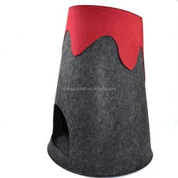 Felt cat nest conical shape cat cave felt indoor nest pet house black teepee
