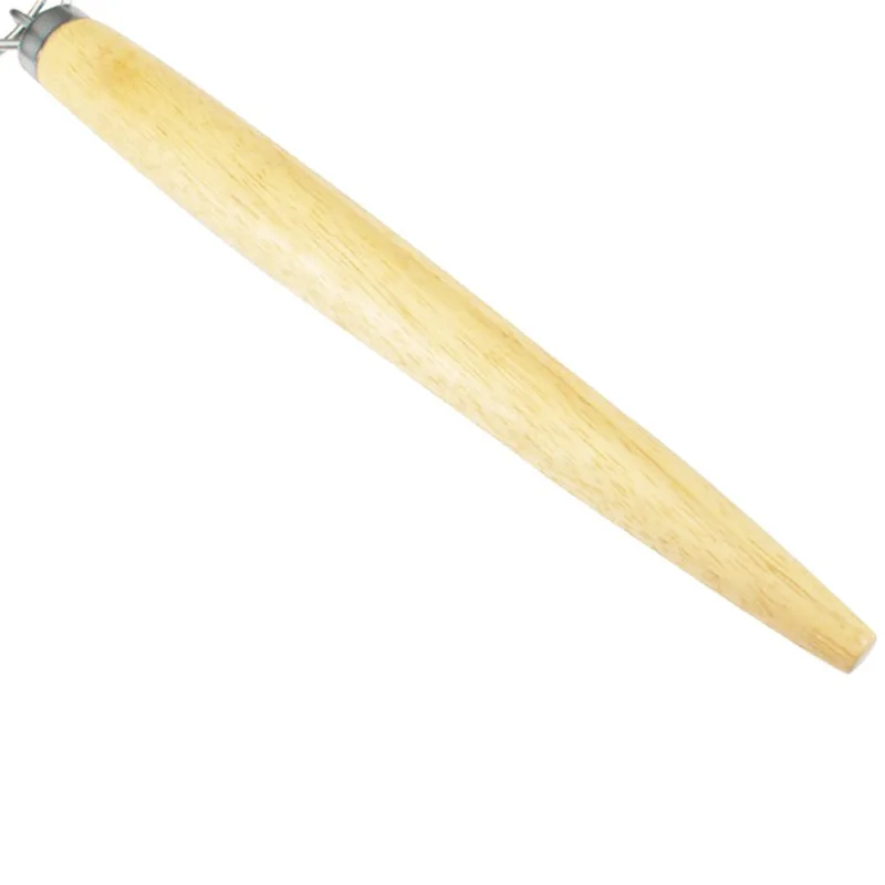 Home Product 13 Inch Wooden Handle Danish Single Coil Dough Mixer Egg Beater Manual Dough Whisk