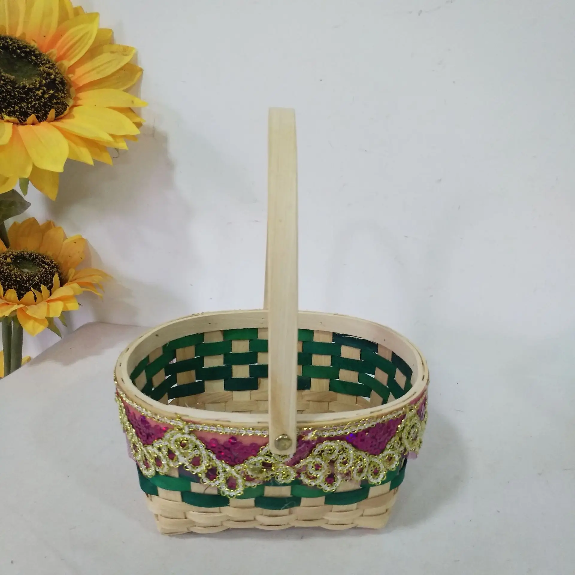 Low Cost High Quality Home Decor Wedding Gift Wood Basket For Customize