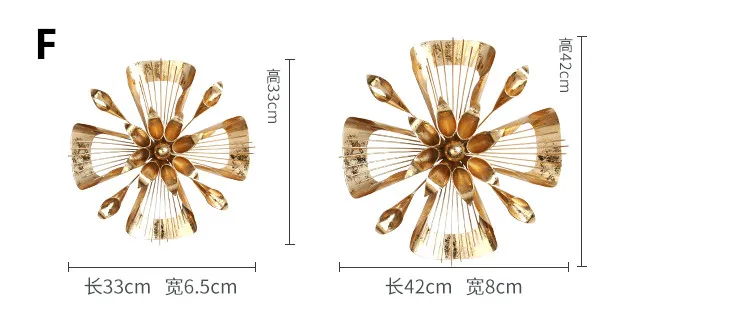 
Gold Metal Flower Pistil Home Wall Art Decoration 