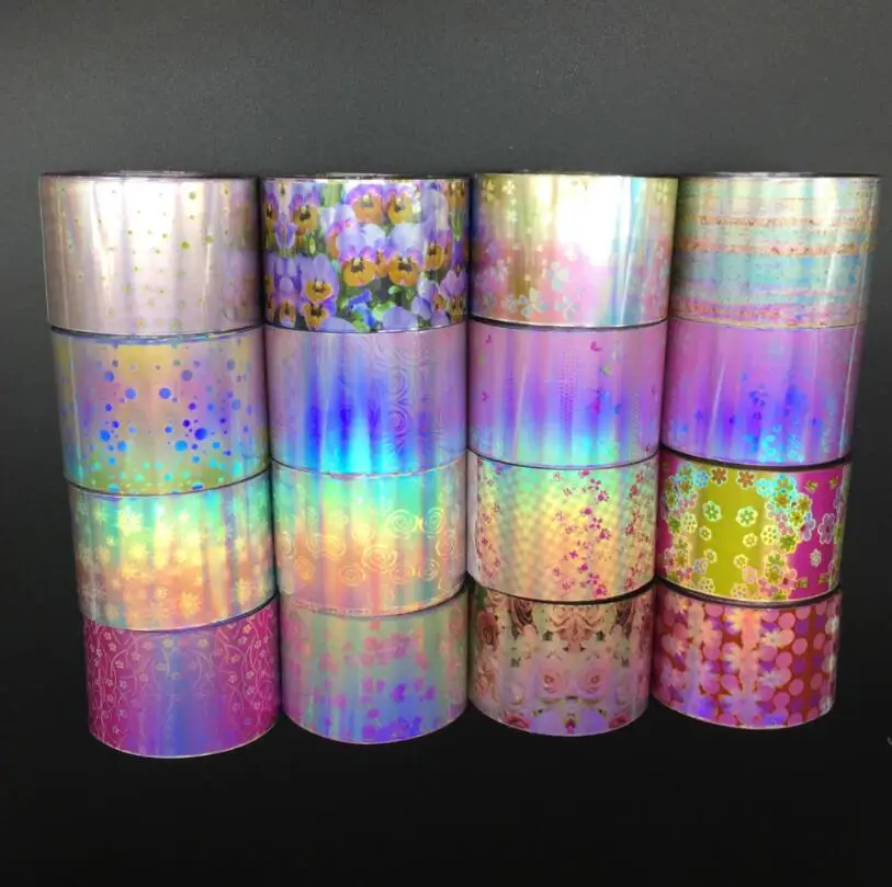 
hot sale pink flower stickers transfer nail art stickers 