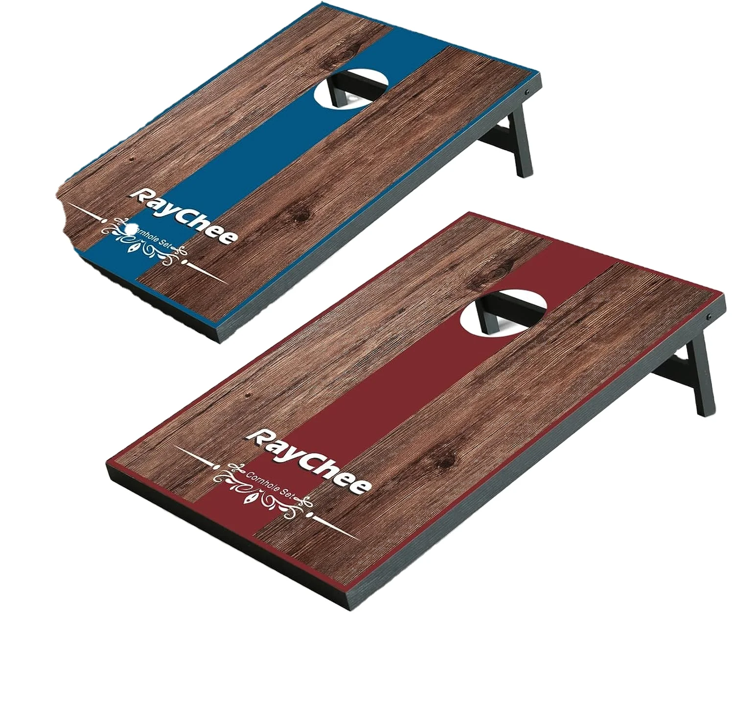 Solid Wood Waterproof Corn Hole Games Set Rectangular Cornhole Boards For Outdoor Backyard