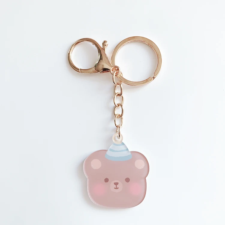 
2021 Custom anime Acrylic keychain Transparent Blank Clear Key Chain Metal Key Rings for DIY Craft 