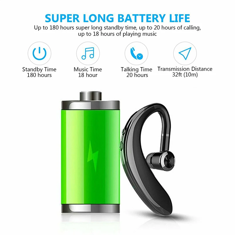 S109 Mini Single Earphones Sports Stereo Earphone Long Standby Business Headphone Ear Hook Wireless Headset