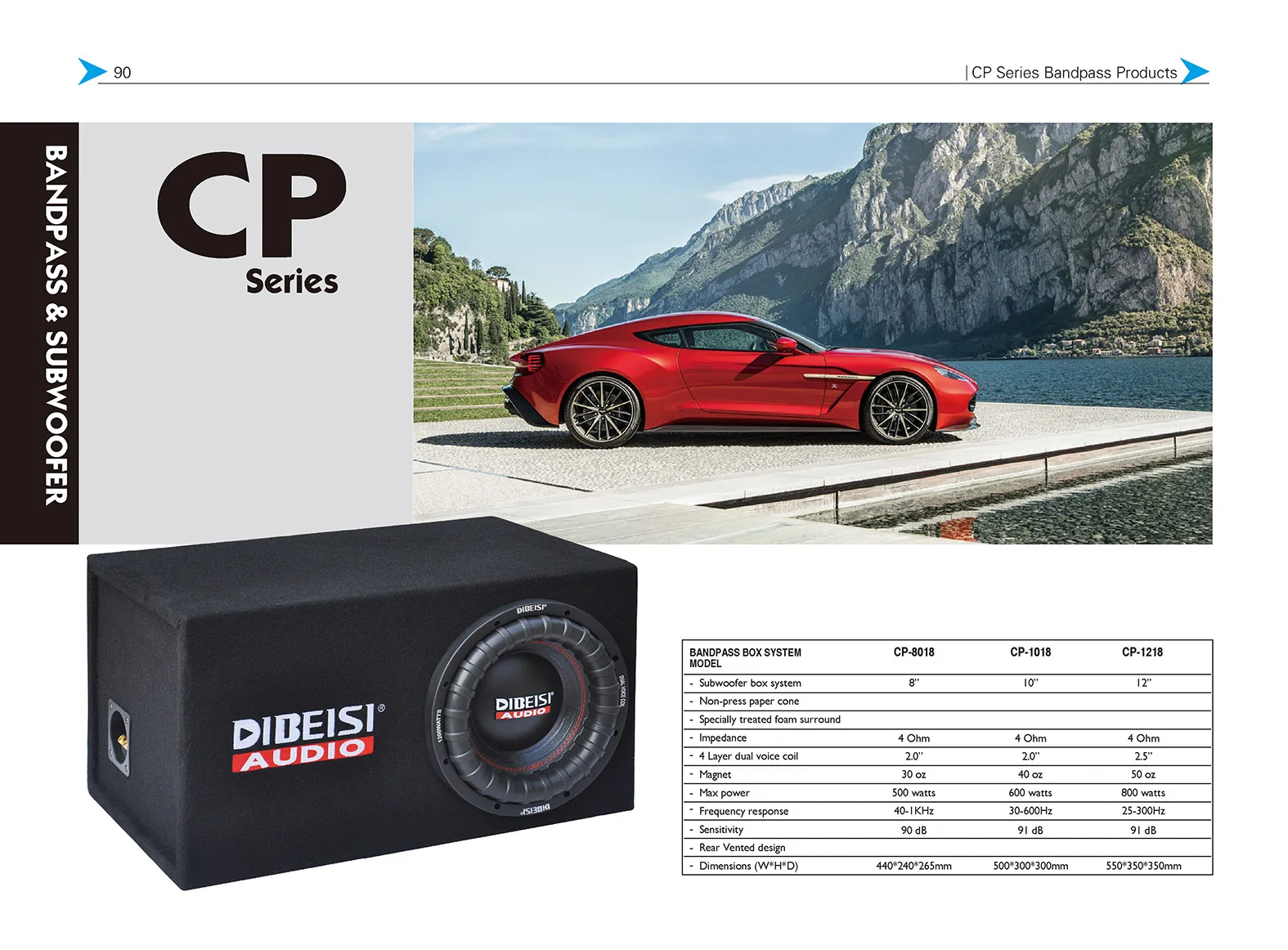 DIBEISI DUAL custom logo car audio speaker bandpass subwoofer box system speaker bass stereo sound box