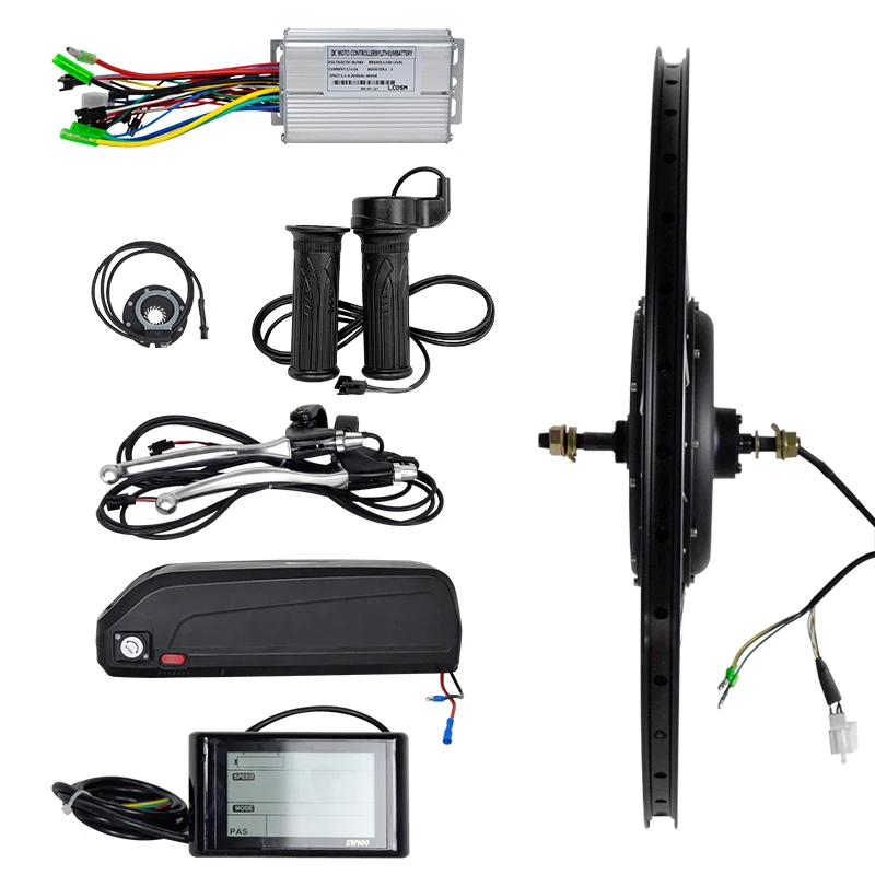 2024 Electric Three Wheel Motorcycle Conversion Kits Hub Motor Kits Electric Bike Conversion Kit Iron 48V Twist Brushless 10'