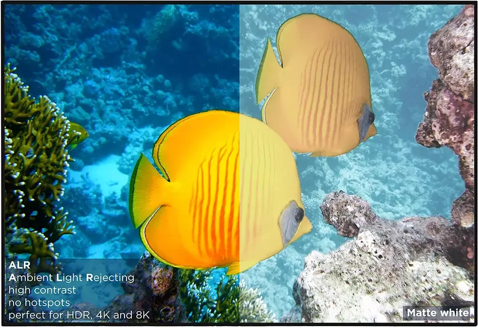 Проектор короткофокусный 4K PET Crystal ust с фиксированной рамкой, экран для проекции с рассеиванием окружающего света, 100 дюйма