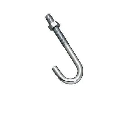 Chinese manufacture Good Quality galvanized carbon steel j type hook anchor bolt with nut and washer