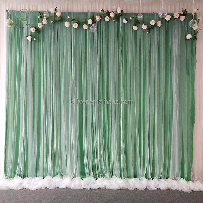 Luxury Chiffon Fabric Wedding Stage Tent Ceiling Decor Drapes Arch Hanging Backdrop Curtains For Birthday Ceiling Decorations