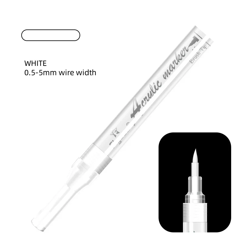 1pc colourful Permanent  Brush Tip Art Acrylic  Paint Marker Pen