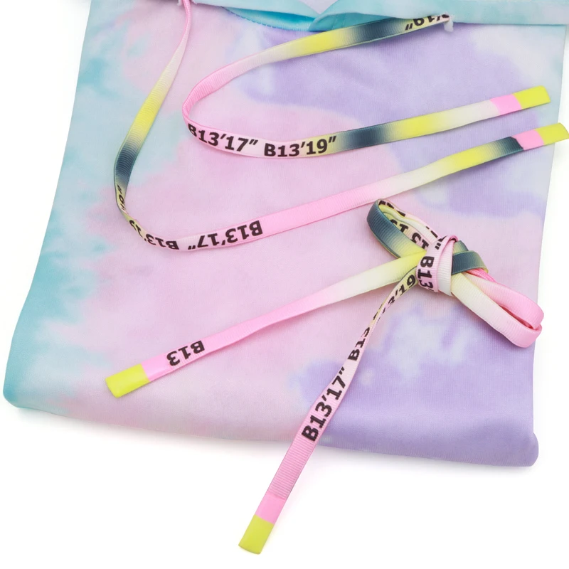 Custom hoodie string draw cords rope sweatshirt hoodie flat tape ribbon cord rope with rubber ends