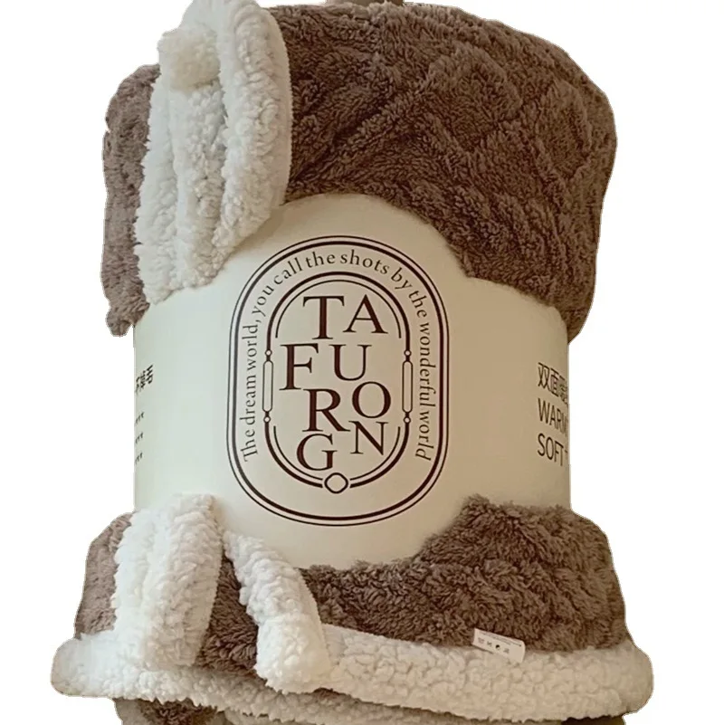 Double-sided lamb plush blanket wholesale Snowflake plush blanket lamb down Sherpa Recycled Polyester sherpa blanket