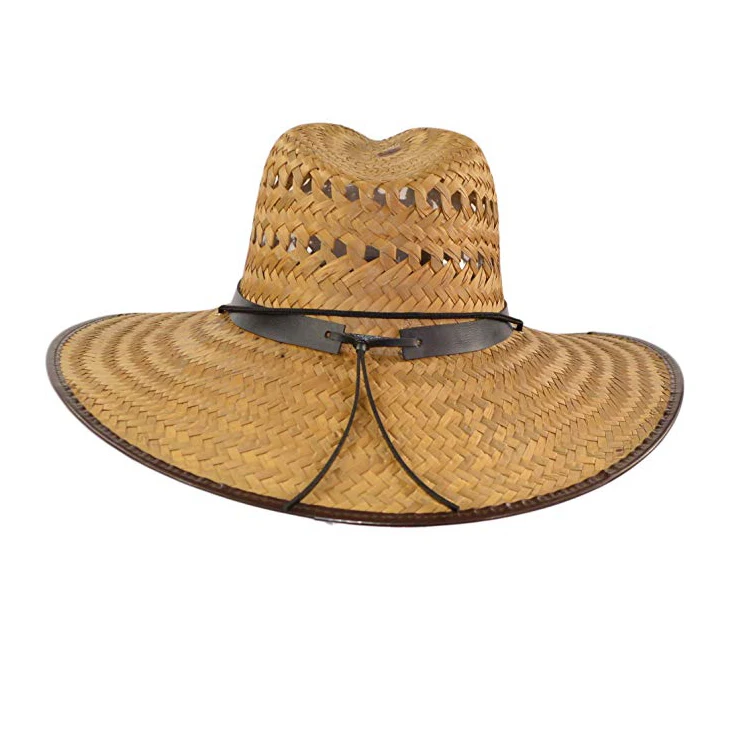 Super Wide Brim Cowboy Palm Leaf Straw Hat Wholesale
