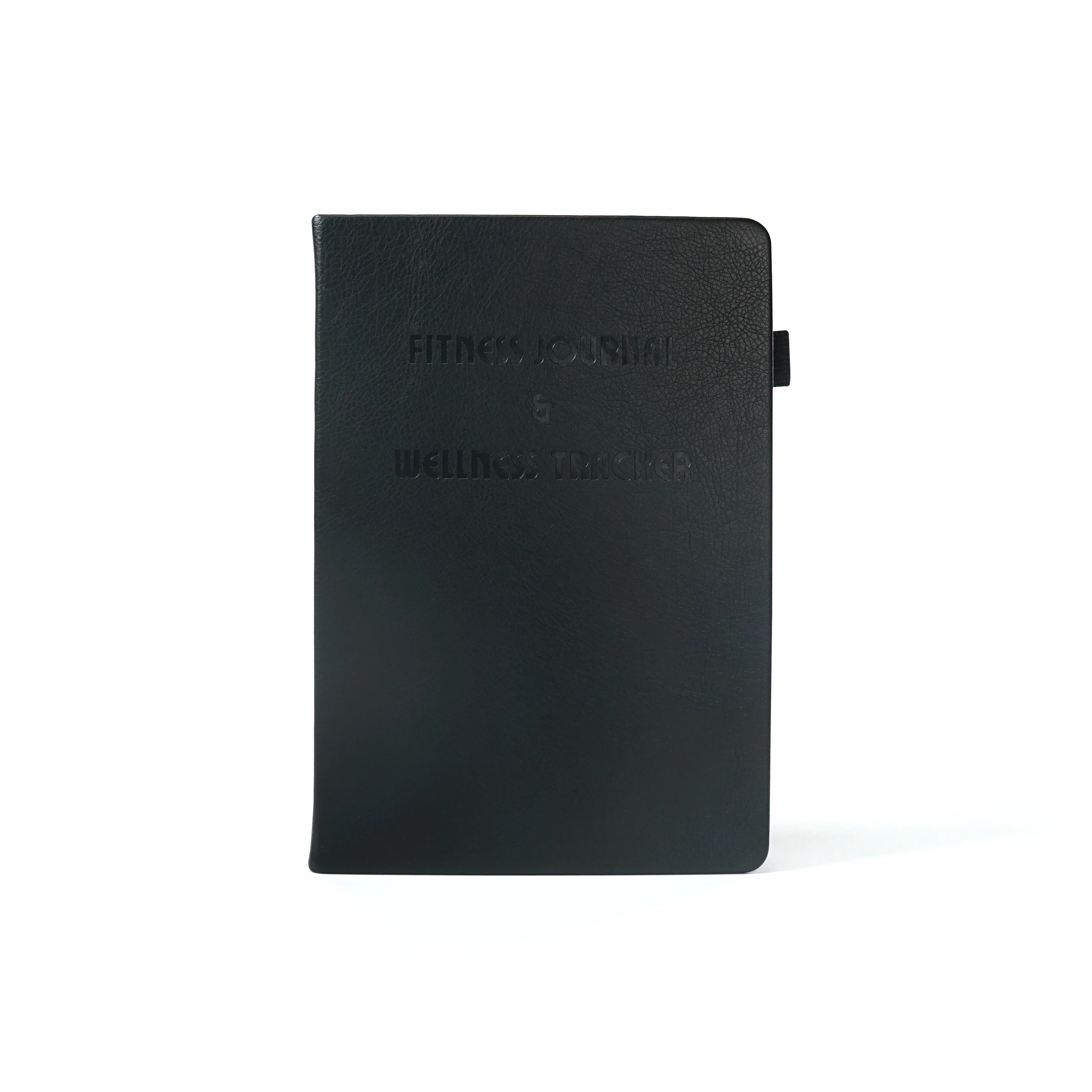Custom Printing Fitness Journal Undate Daily Weekly Black Leather Planner Diary Diet Workout Log Gym Exercise Book Notebooks
