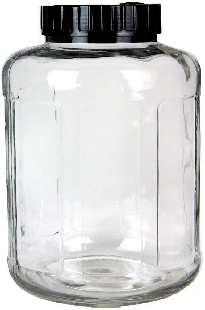 Wide Mouth Large 18 L 23 L 26 L Glass Carboy Fermentation Jar With Black Lid