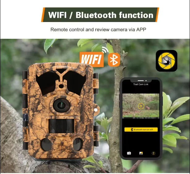 BSTCAM Hot  4K 48PM  Bluetooth&WiFi  Wide Angle  App  Control Waterproof Grade  IP65 Wildlife  Monitoring  Trail Camera