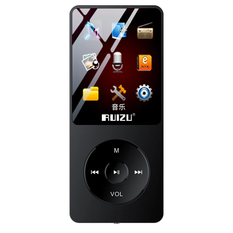 RUIZU X02 MP3 Music Player 16GB Portable Sport Walkman with 1.8 Inch Screen Support FM Radio E-Book Clock Recorder MP4 Compact