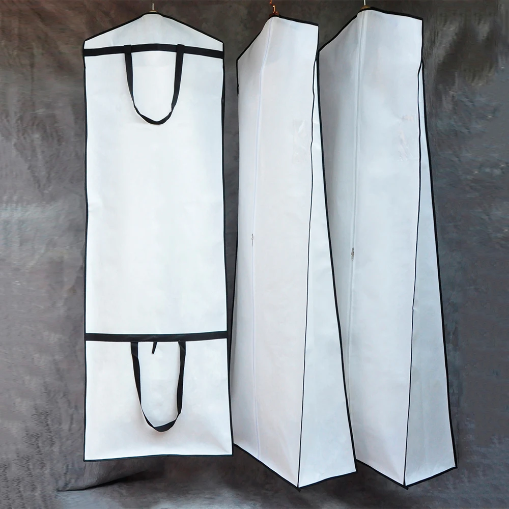 Factory Supply Wholesale Long Customized Non Woven Bridal Gown Garment Bags With Zipper