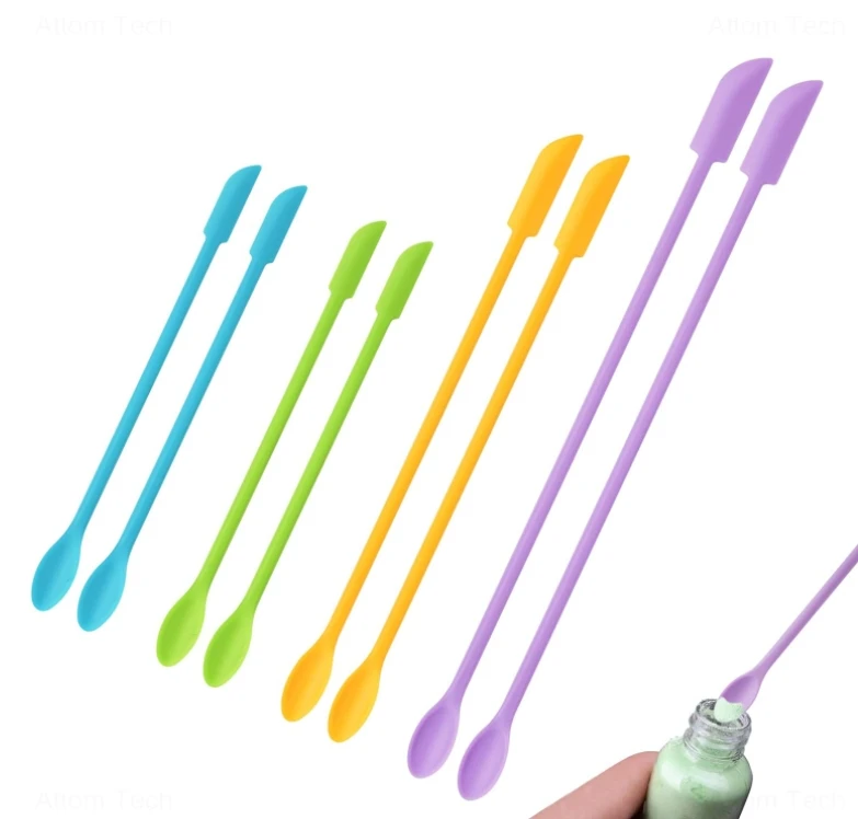 Mini Silicone Spatulas for Epoxy Resin Art Casting Double-Ended Scraper & Spoon Multiple Functional Silicone Tools