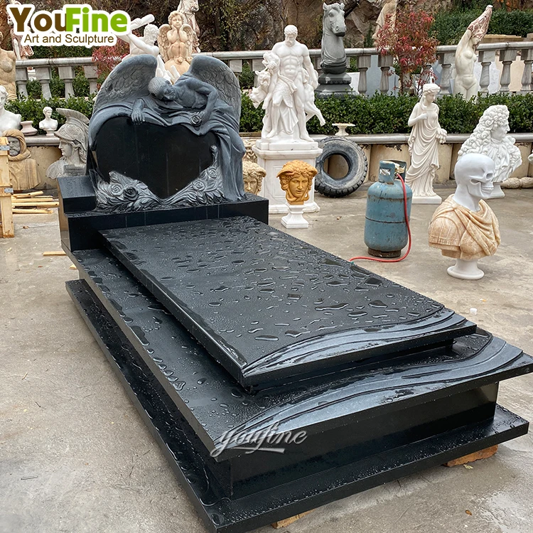 Hand Carved White Marble Heart Tombstone Angels Monuments Headstones