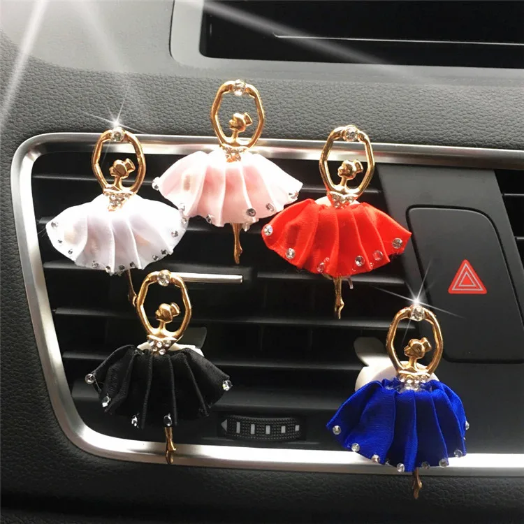 Wholesale Car Perfume Diamond Ballet Girl Vent Clip Car Air Freshener Solid Aromatherapy Tablets