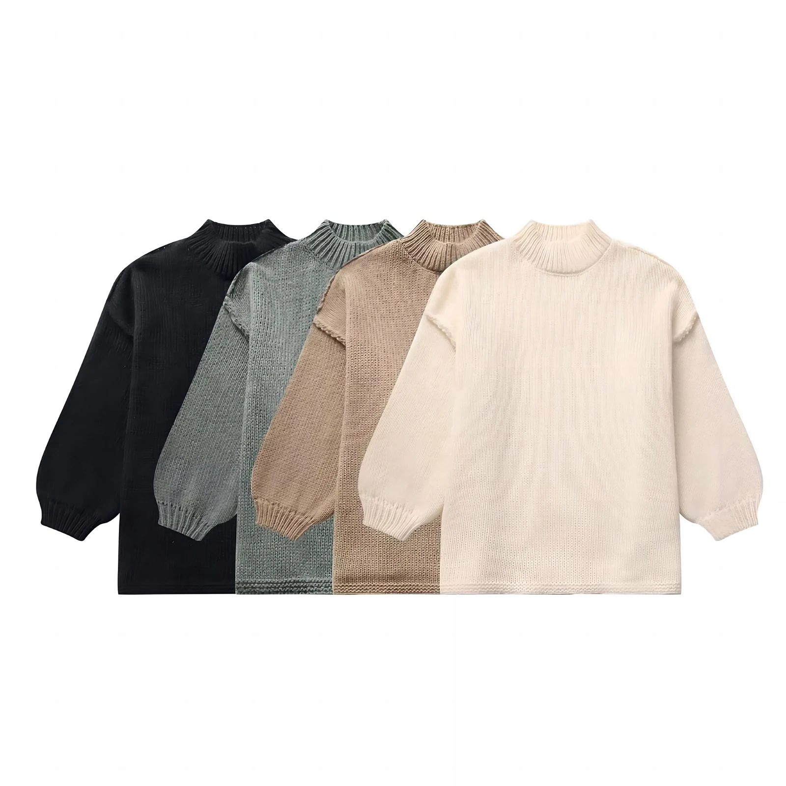 Оптовая Продажа Повседневная Женская одежда 2024 осень и зима новый стиль Темперамент круглый вырез простой стиль тонкий вязаный свитер