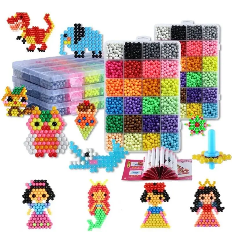 Water Fuse Beads Diy Set Stem Toys Educational Pearl Box Pegboard Game Kit Tools Accessories Kids Designer Toys For Kid