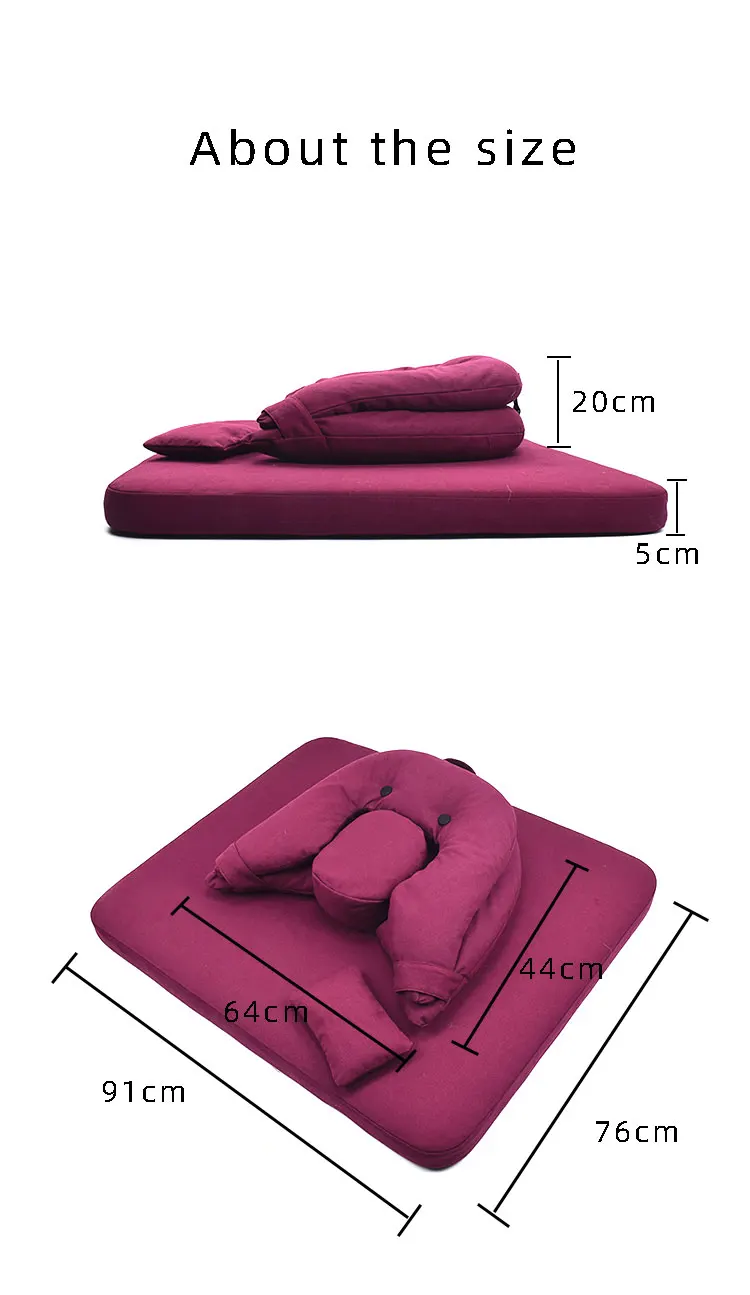 Yuexiu New design Meditation Cushion with Buckwheat Husk Square Meditation Pillow Floor Seat Set Japanese Tatami Mat