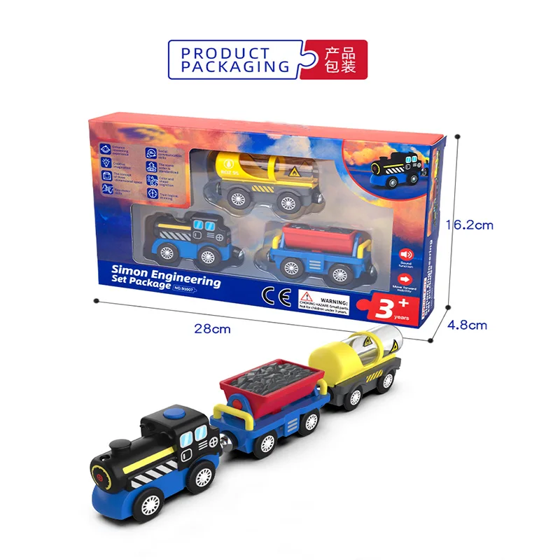 Детский деревянный пазл сборка игрушечного автомобиля Thomas the Train рельс электрический игрушечный конструктор Simon