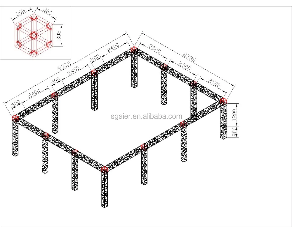 Hot Sale Stage Truss F34 Truss LED Screen Hanging Truss for Auto Show