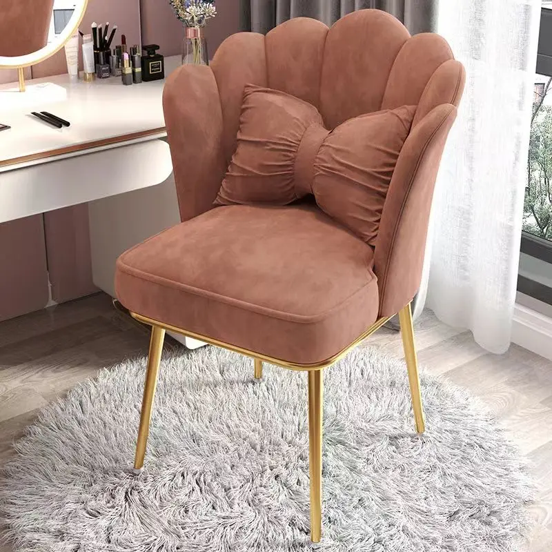 Nordic makeup stool modern simple lovely bedroom household dresser back chair living room Velvet Fabric chairs