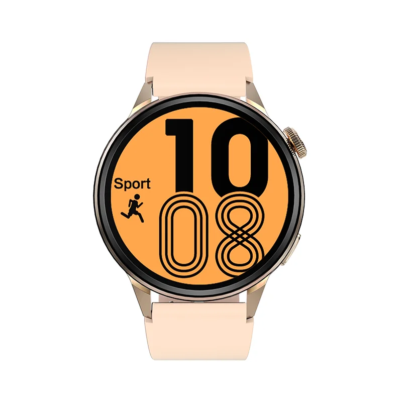 New No.1 Smart Watch DT4, 1.36inch Full Touch Screen 390*390 BT Call Voice Assistant Fitness Tracker, Steel Silicone Smartwatch