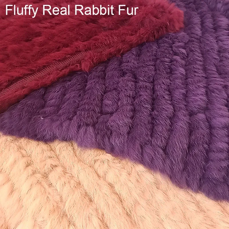 2024 Spring Hot Sale Knitted Natural Fur Shawl Fashion Genuine Fur Cape Real Rabbit Women Black Poncho