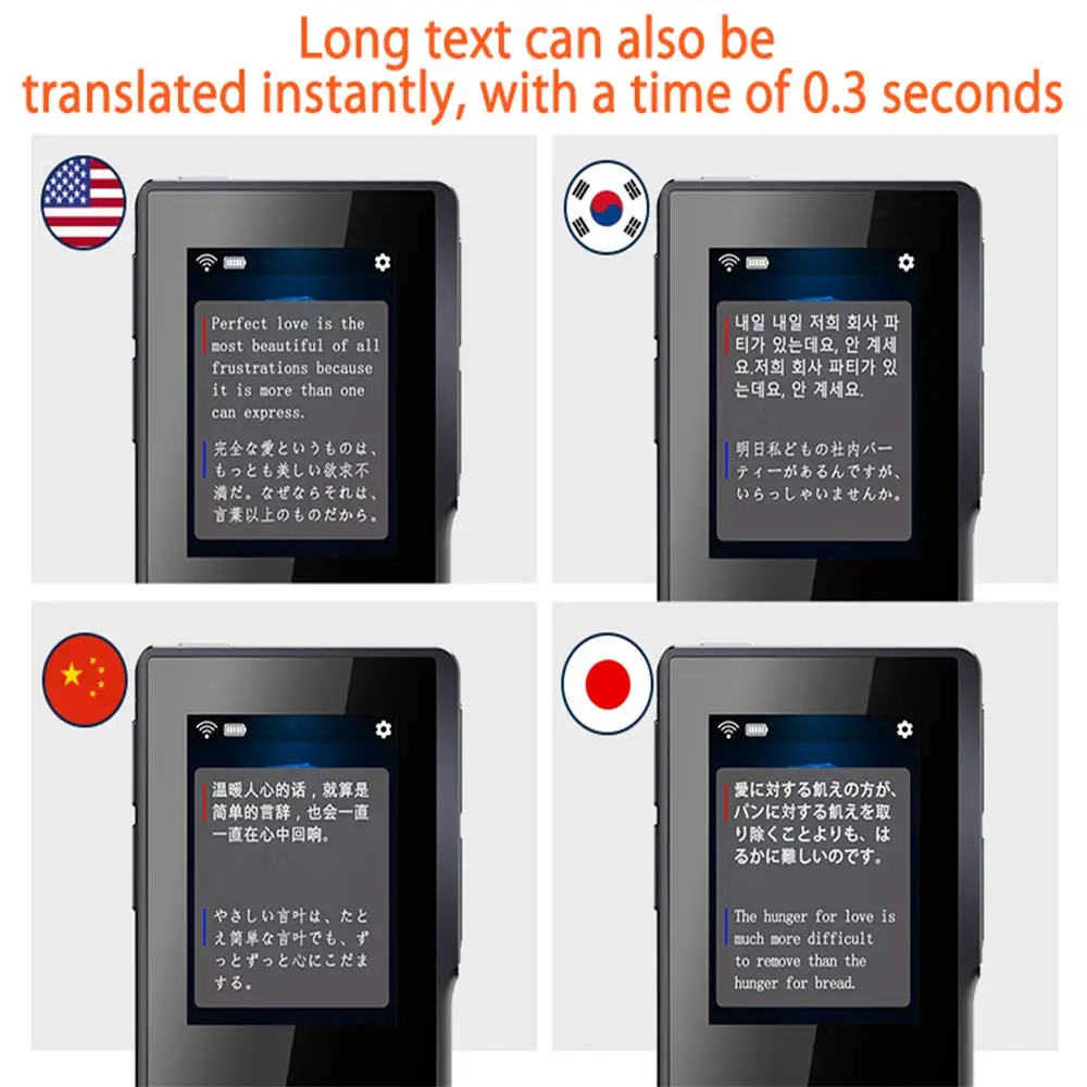  Wi-Fi искусственный интеллект (AI) 2 4 дюйма IPS мгновенная модель сенсорный экран портативный голос 82 + передатчик языков