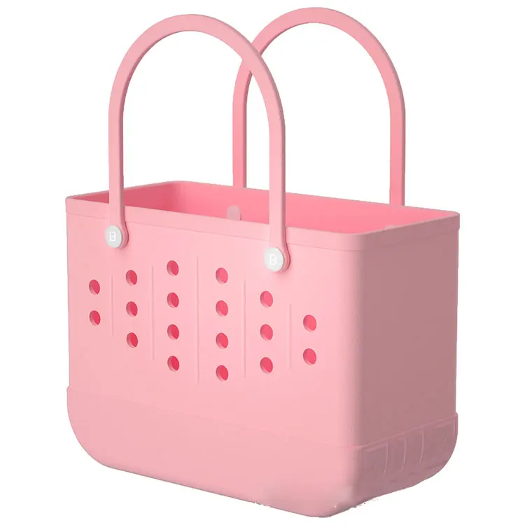 Waterproof Women Beach Tote Bags Custom Summer Rubber Totes Large Fashion Eva Plastic Silicone Bag With Holes