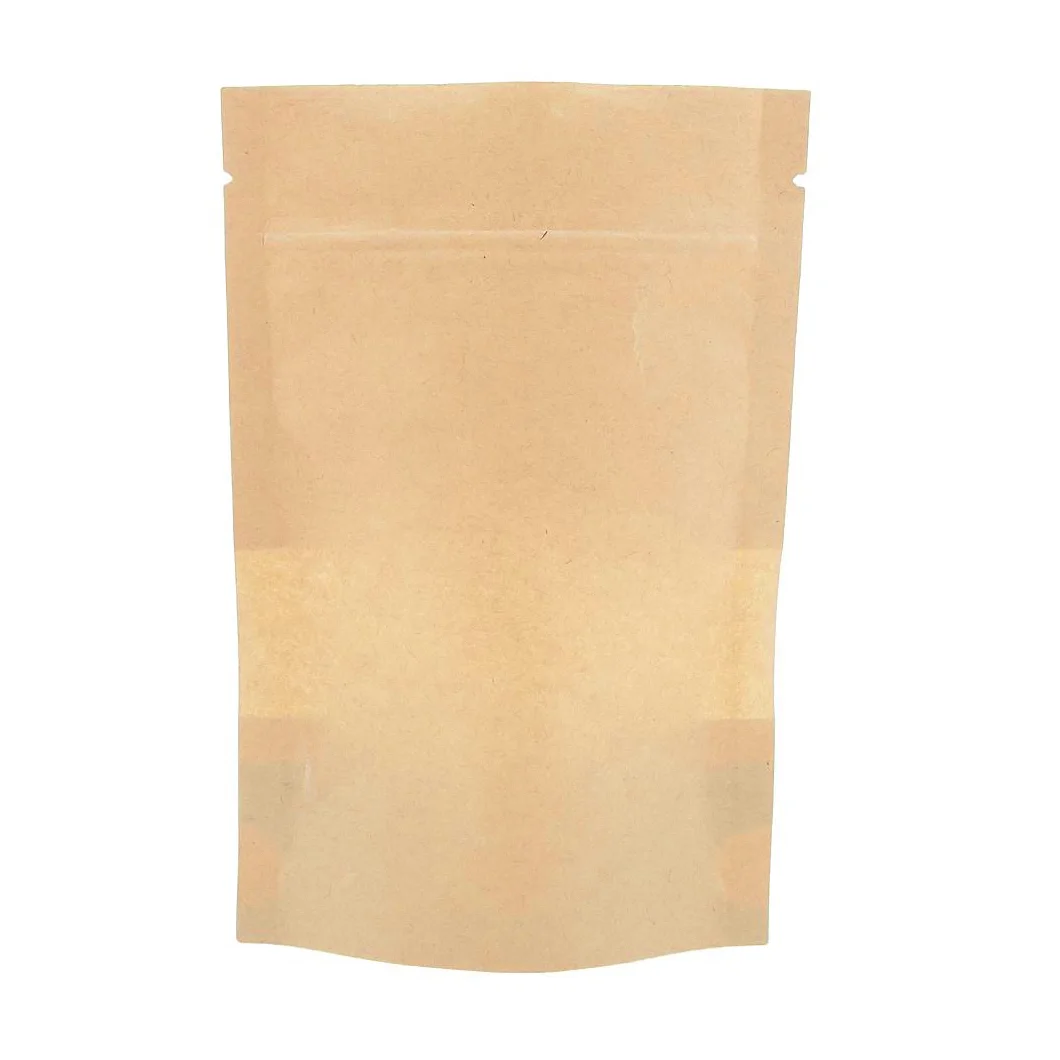 Custom Zip Lock Resealable Sealed Die Cut Paper Stand up Pouch 100% Biodegradable Compostable Bags