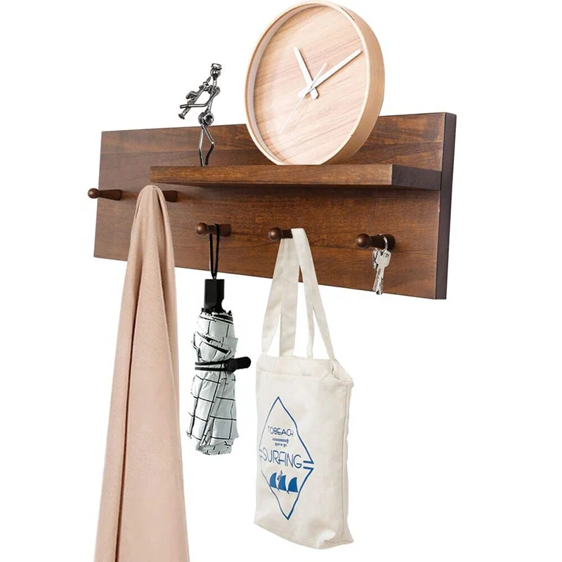 Retro wooden frame with wall hook