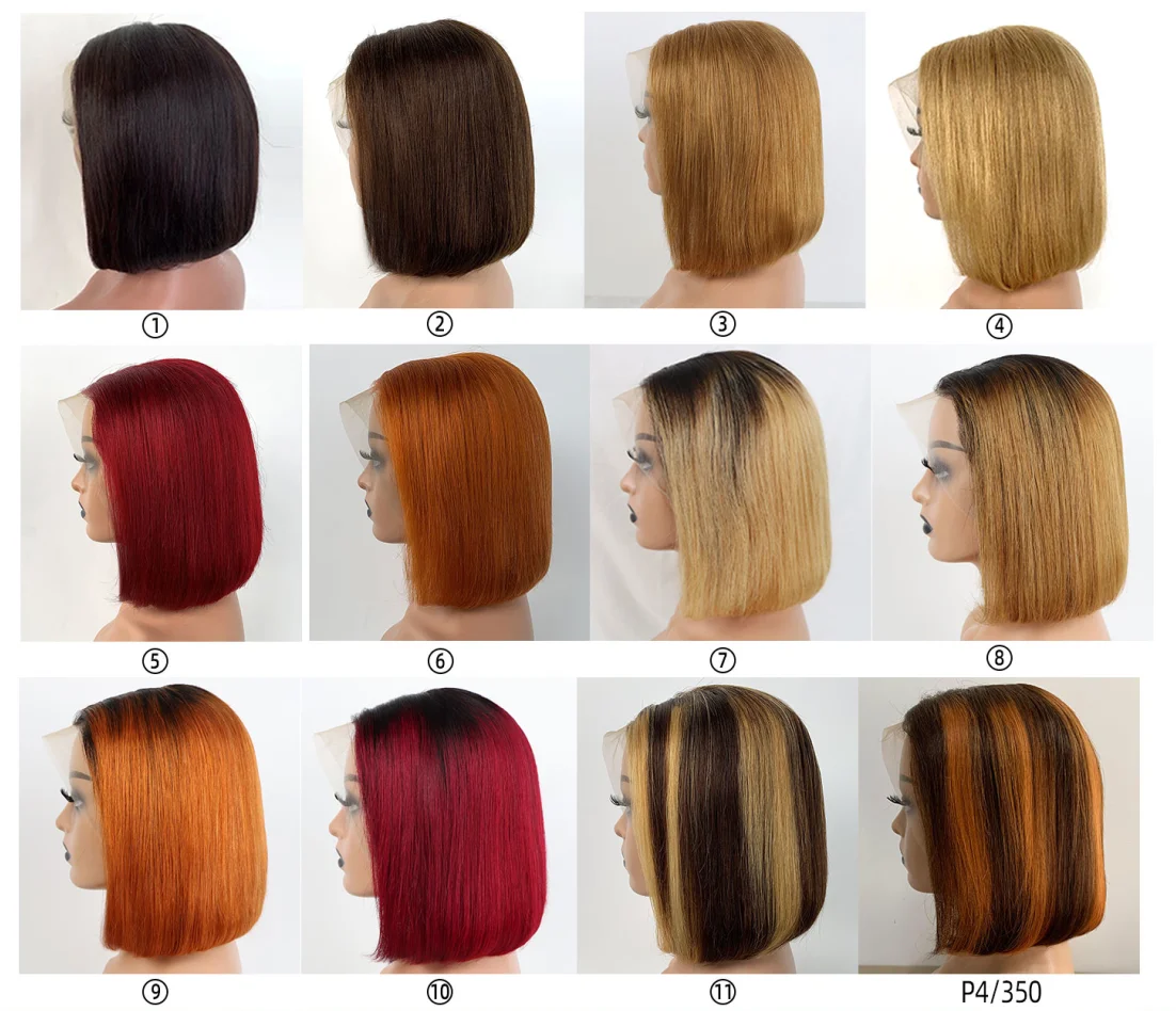 180% 210% 250% Thick end double drawn full frontal short headband brazilian lace frontal bone straight human hair wig vendors