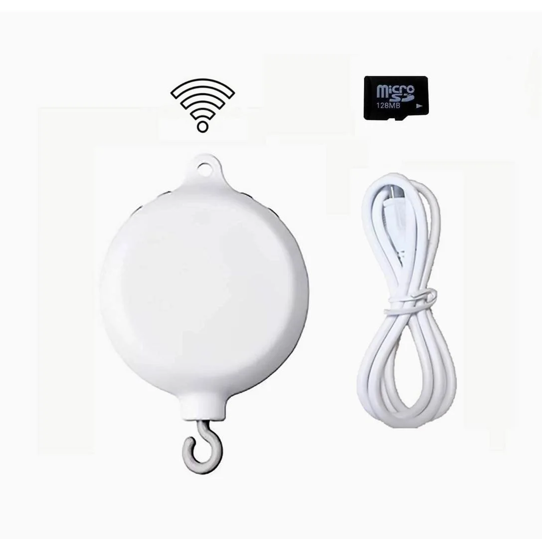 2024 Battery Operated Baby Bedding Rotary Music Box Plays 35 Tunes Bluetooth Baby Crib Mobile Baby Musical Crib Mobile