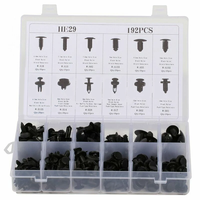 
Автомобильные крепежи, 192 шт., заклепки, пластиковые крепежные зажимы, автомобильные крепежи, набор винтов, набор инструментов, лидер продаж на Amazon, Ebay, для Toyota 