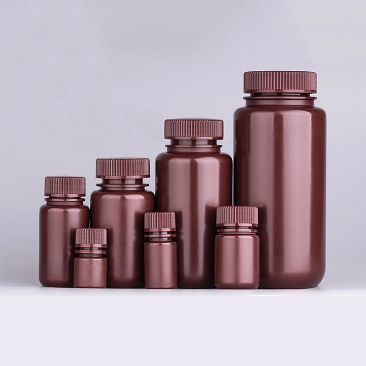 High Quality Laboratory Wide-Mouth HDPE Material Reagents Amber 1 Liter Bottles