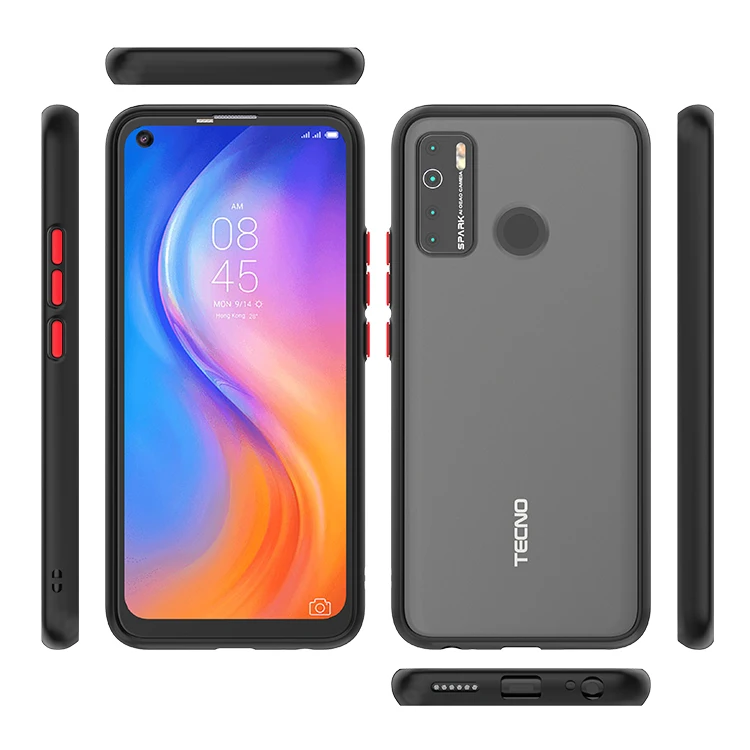  Для TECNO SPARK 6 Camon 12 Power 4 PRO CAMON 16 Горячая Распродажа двухцветный Прозрачный матовый TPU PC Гибридный чехол для телефона задняя