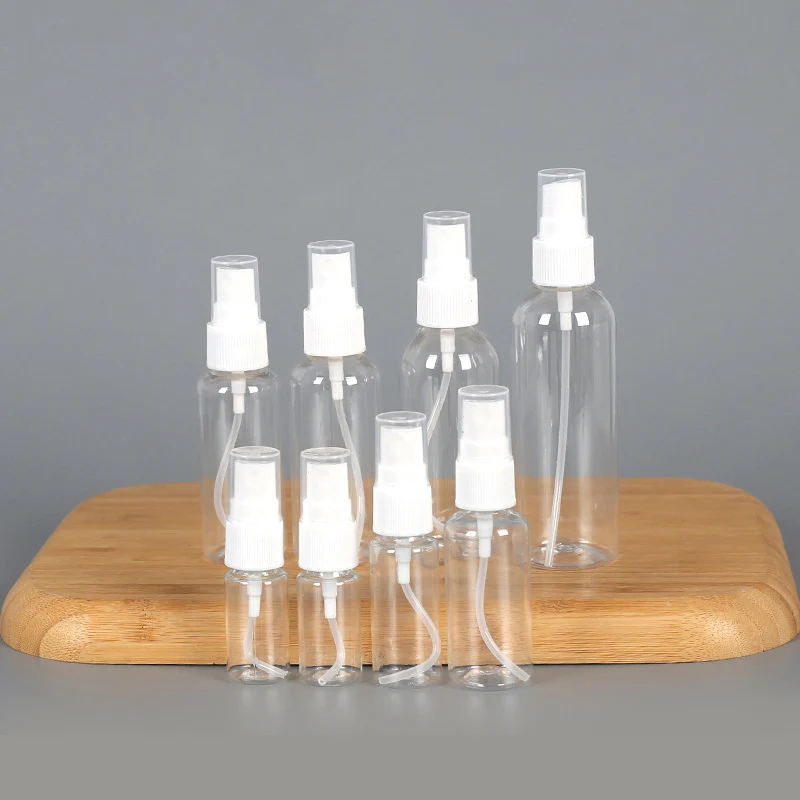 Alcohol Spray Botol Plastik Pet Bottles Empty PET Pabrik Plastic 20ml 30ml 50ml 60ml 100ml Screen Printing Cosmetic Packing