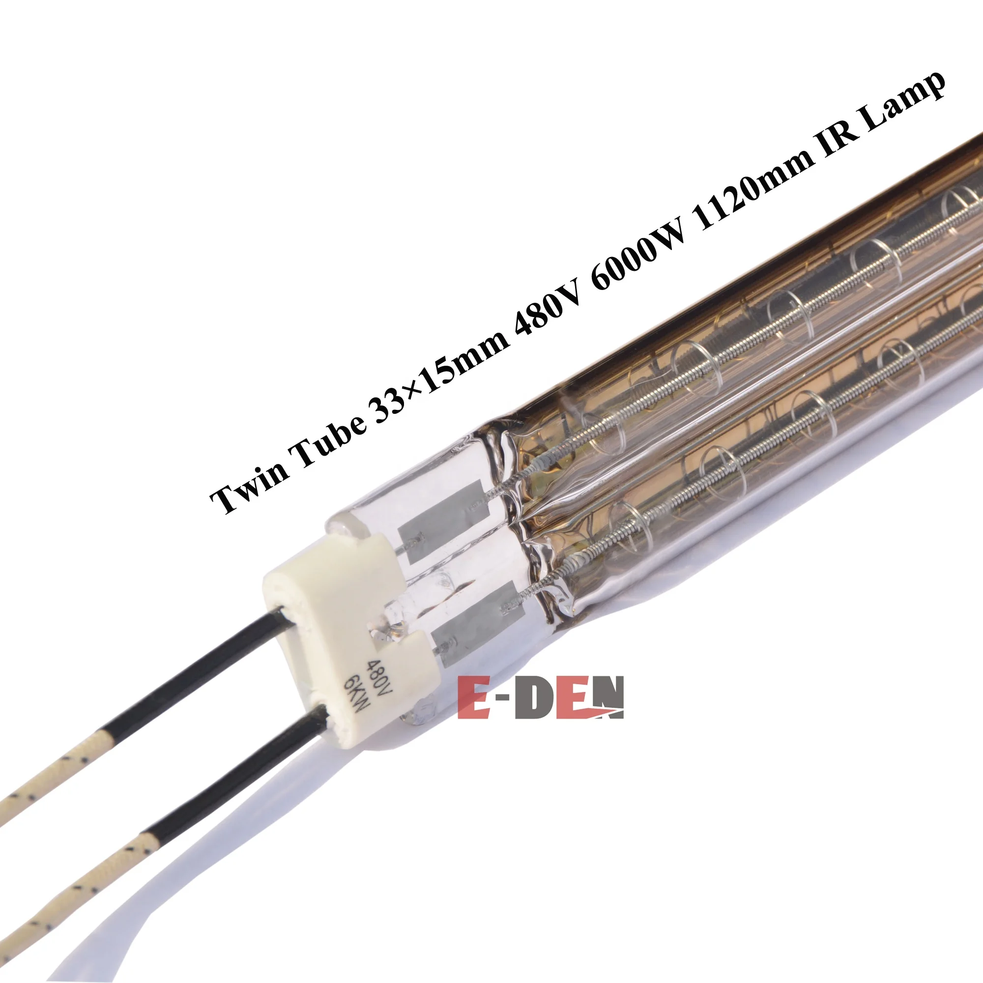Twin Tube Quartz Halogen IR Heating Lamp Coating Curing Heating Lamp With 2000W