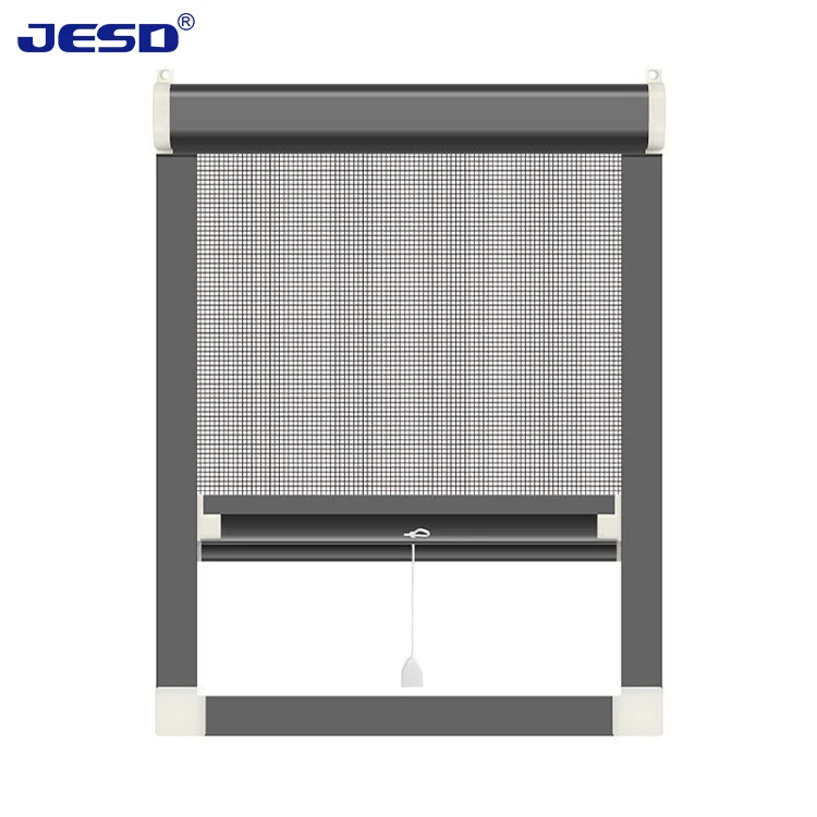 New Arrival Modern Design Flyscreen Roller Retractable Roll-Up Screens Aluminum Plastic Exterior Bedrooms