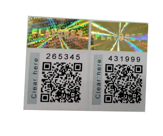 Пользовательский дизайн QR-код 3D голограмма наклейка безопасности этикетка