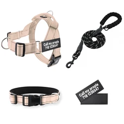 Soft Breathable Mesh Padded Dog Harness No Pull Dog Harness Front Clip Reflective Nylon Heavy Duty With Customized Patches