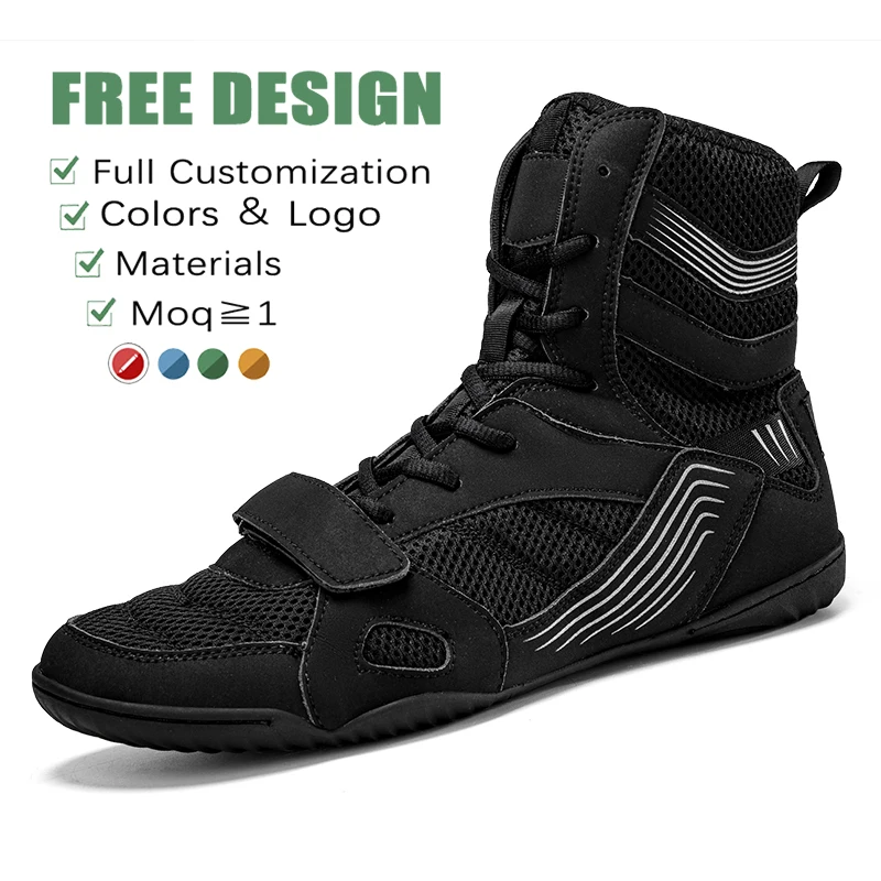 Sports Shoes Customized Boxing Professional Men Breathable Mesh Wholesale High Quality Comfortable Women Wrestling Boxing Shoes